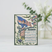 Lady Liberty American Flag Star-Spangled Banner Briefkaart (Staand voorkant)