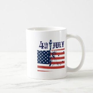 Lady Liberty Amerikaanse vlag op 4 juli Koffiemok