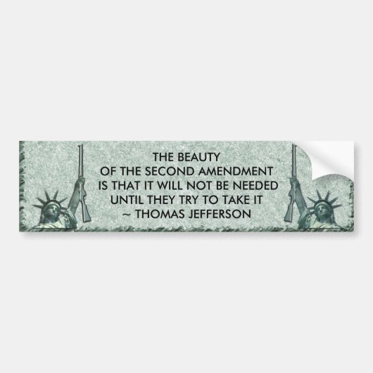 LADY LIBERTY BUMPERSTICKER - 2DE AMENDEMENT (Voorkant)