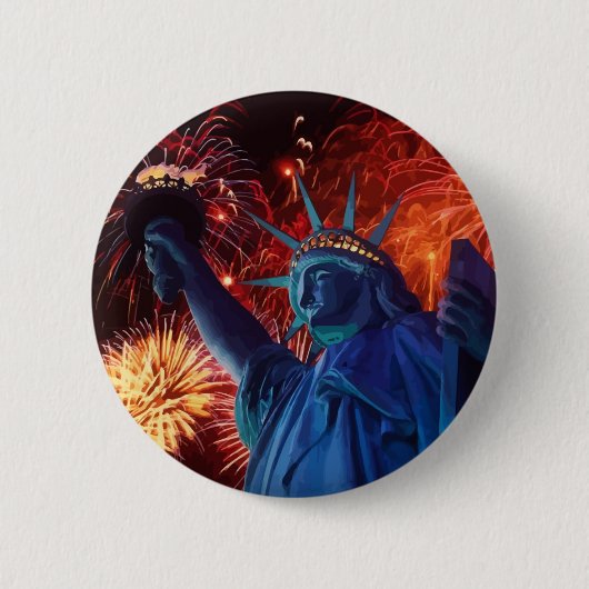 Lady Liberty Buttonnen Ronde Button 5,7 Cm (Voorkant)