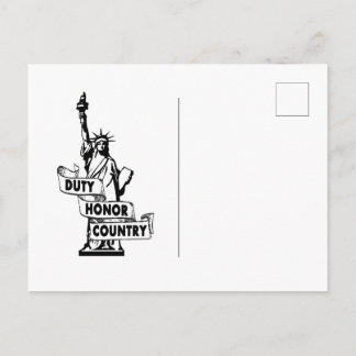 Lady Liberty - Duty Honor Country Briefkaart
