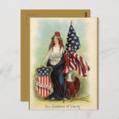 Lady Liberty en Emblemen van Vrijheid Briefkaart (Voorkant / Achterkant)