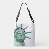 Lady Liberty en Monogram op White Crossbody Tas (Achterkant)