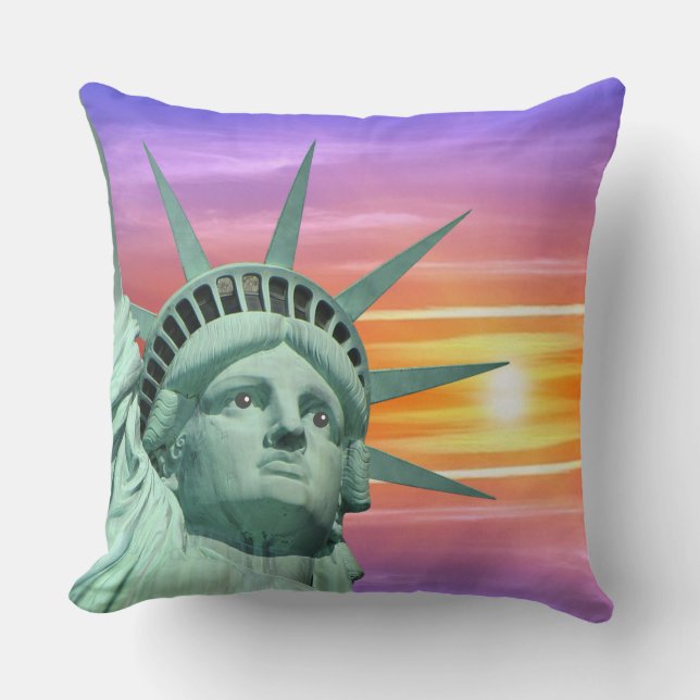 Lady Liberty en Sunrise Kussen (Voorkant)