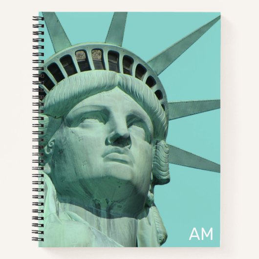 Lady Liberty et Monogram sur un cahier sarcelle cl (Devant)