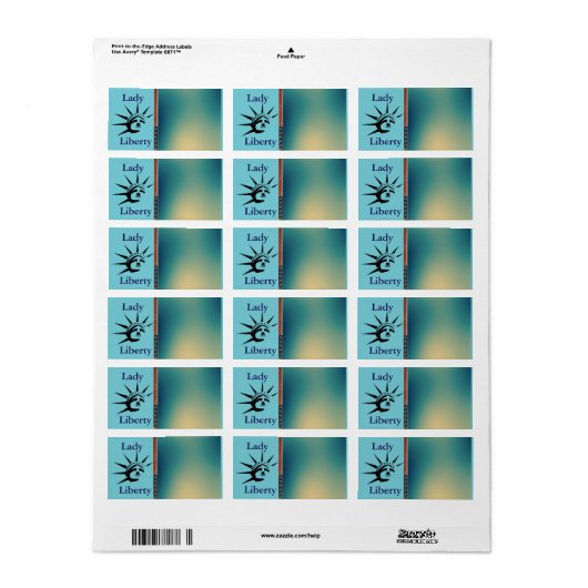 Lady Liberty Étiquette de adresse (Feuille entière)