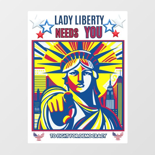 Lady Liberty heeft je nodig! White BG vecht tegen Raamsticker (Vel)