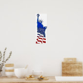 Lady Liberty in rood, wit en blauw Poster (Keuken)