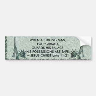 LADY LIBERTY - JEZUS CITAAT - ARMEN BUMPERSTICKER