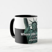 Lady Liberty latte Mok (Voorkant links)