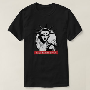Lady Liberty leest verboden boeken T-shirt