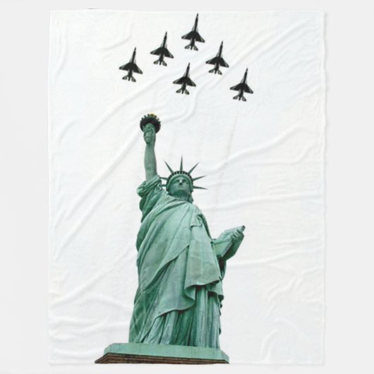 LADY LIBERTY met JETS Fleece Deken (Voorkant)