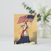  Lady Liberty met rode sjerp Briefkaart (Staand voorkant)
