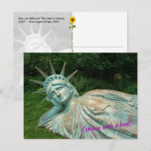 Lady Liberty neemt een pauze - H ansichtkaart