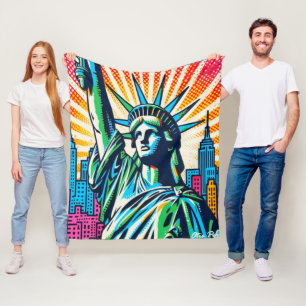 LADY LIBERTY-NYC GROOVE 2 FLEECE DEKEN