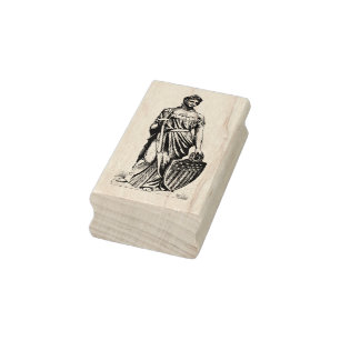 Lady Liberty of Columbia met Zwaard en Schild Rubberstempel