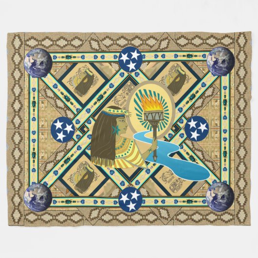 "Lady Liberty of the Nile" Art Fleece Blanket (Voorkant (Horizontaal))
