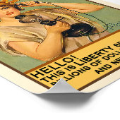 Lady Liberty op de telefoon Poster (Hoek)