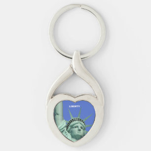 Lady Liberty op luchtblauw Sleutelhanger