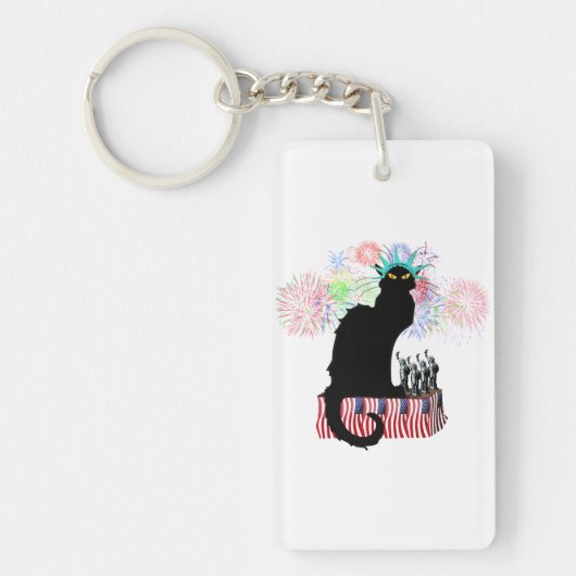Lady Liberty - Patriotic Le Chat Noir Sleutelhanger (Voorkant)