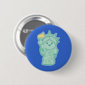 Lady Liberty Ronde Button 5,7 Cm (Voorkant /achterkant)