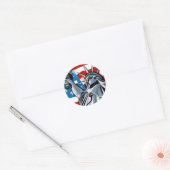 Lady Liberty Ronde Sticker (Envelop)
