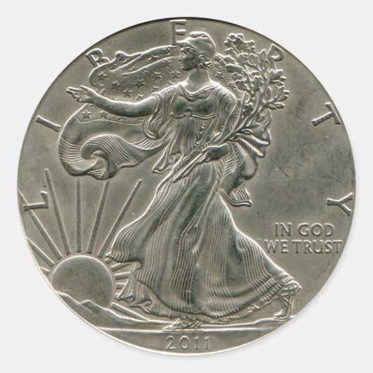 Lady Liberty Silver Dollar Sticker (Voorkant)