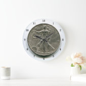 Lady Liberty Silver Dollar Wall Clock Grote Klok (Huis)