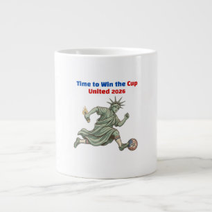 Lady Liberty Soccer 2026 Opwarmende Koffiemok Extra Grote Beker
