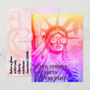 Lady Liberty toast de 250ste verjaardag - uitnodig Briefkaart