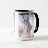 Lady Liberty Worth Saving Democracy Political USA Mok (Voorkant rechts)