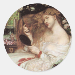 Lady Lilith door Rossetti, Antiek Victoriaans Port Ronde Sticker