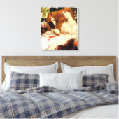 Lady Lilith (Verbluffende schoonheid met Long Red Canvas Afdruk (Insitu (Slaapkamer))