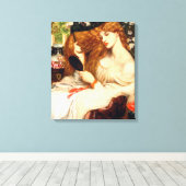 Lady Lilith (Verbluffende schoonheid met Long Red Canvas Afdruk (Insitu (Houten vloer))