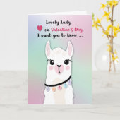 Lady Llamas Valentijn Day Hearts Kaart (Gele Bloem)