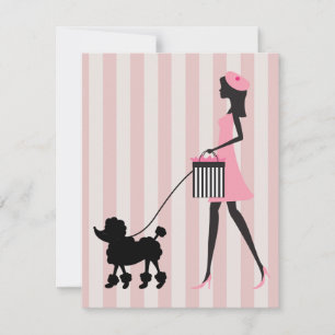 Lady lopen zwarte poedel