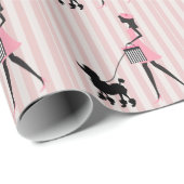  Lady lopen zwarte poedel Cadeaupapier (Rol Hoek)