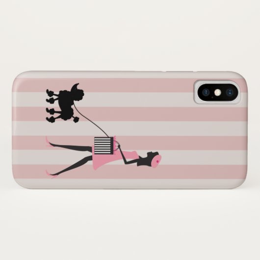 Lady lopen zwarte poedel Case-Mate iPhone Case (Achterkant (horizontaal))