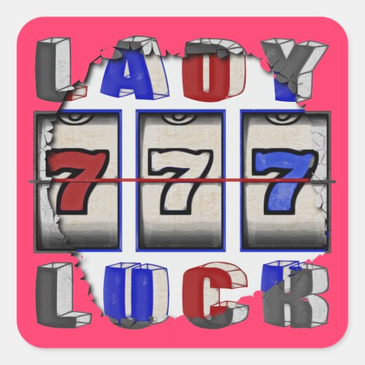Lady Luck Vierkante Sticker (Voorkant)