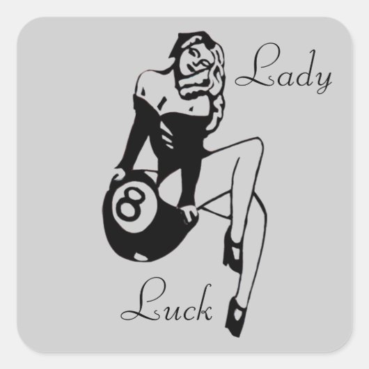 Lady Luck Vierkante Sticker (Voorkant)