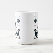 Lady marche son mignon chat Mug (Centre)