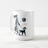 Lady marche son mignon chat Mug (Devant gauche)