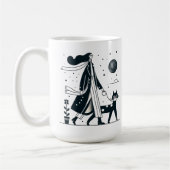 Lady marche son mignon chat Mug (Gauche)