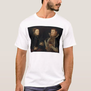 Lady Mary Nevill en haar zoon Gregory Fiennes T-shirt