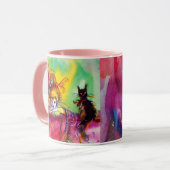 LADY MET BLACK CAT / Venetiaanse Masquerade Mok (Voorkant links)