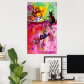 LADY MET BLACK CAT Venetian Masquerade Ball Poster (Thuiskantoor)