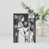 Lady Met Cello van Aubrey Beardsley Briefkaart (Staand voorkant)