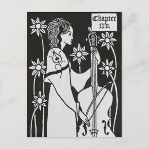 Lady Met Cello van Aubrey Beardsley Briefkaart