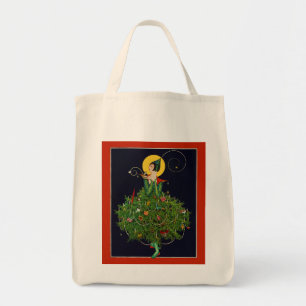 LADY MET CHRISTMAS GIFTS ART DECO BEAUTY MODE TOTE BAG