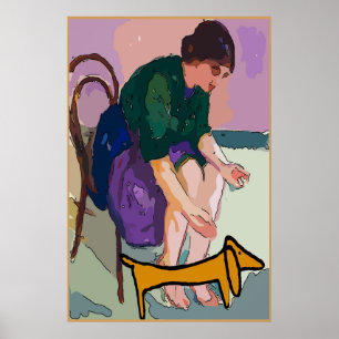Lady met Dachshund Poster